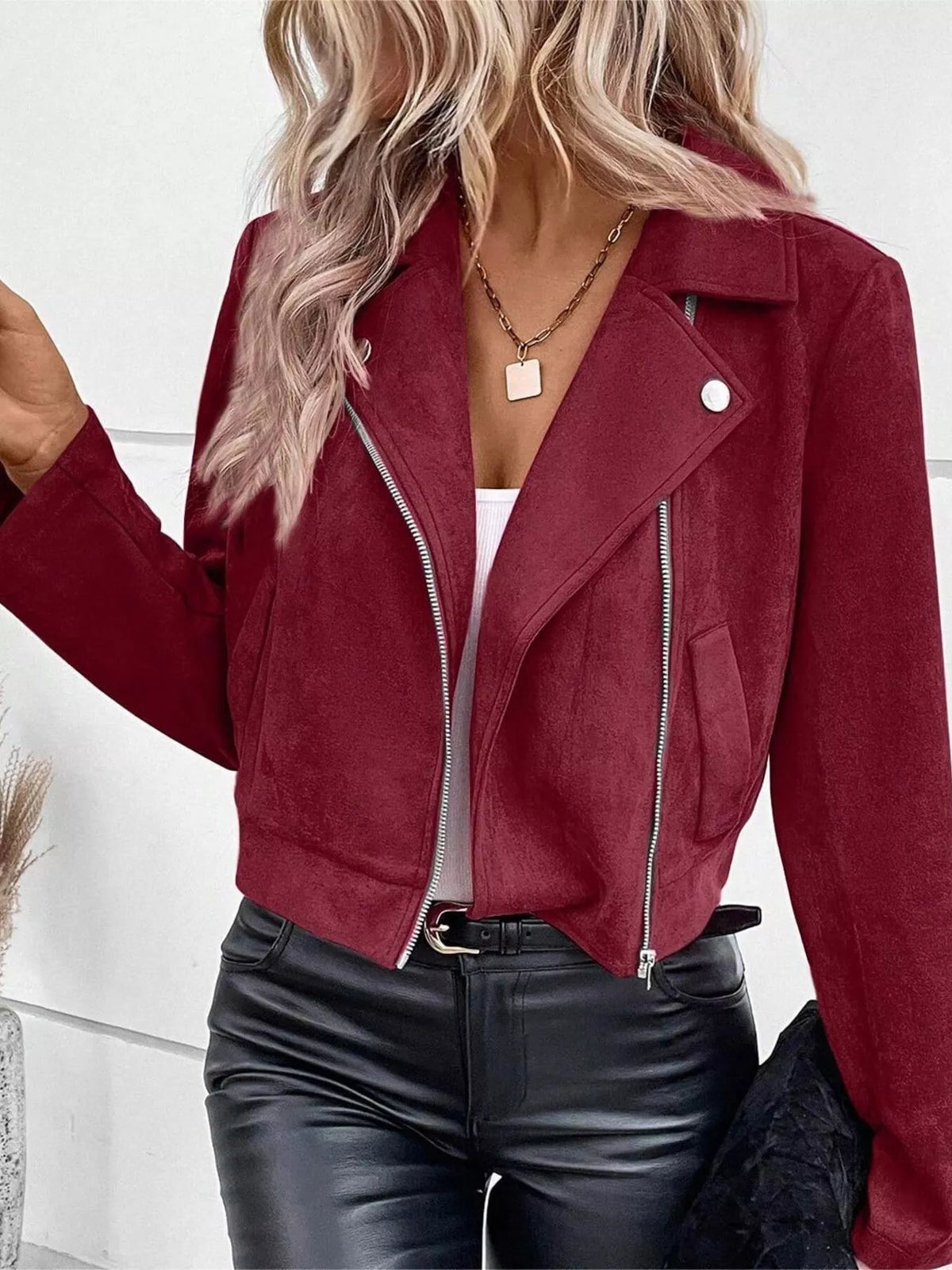 Zip Up Moto Jacket, view 6