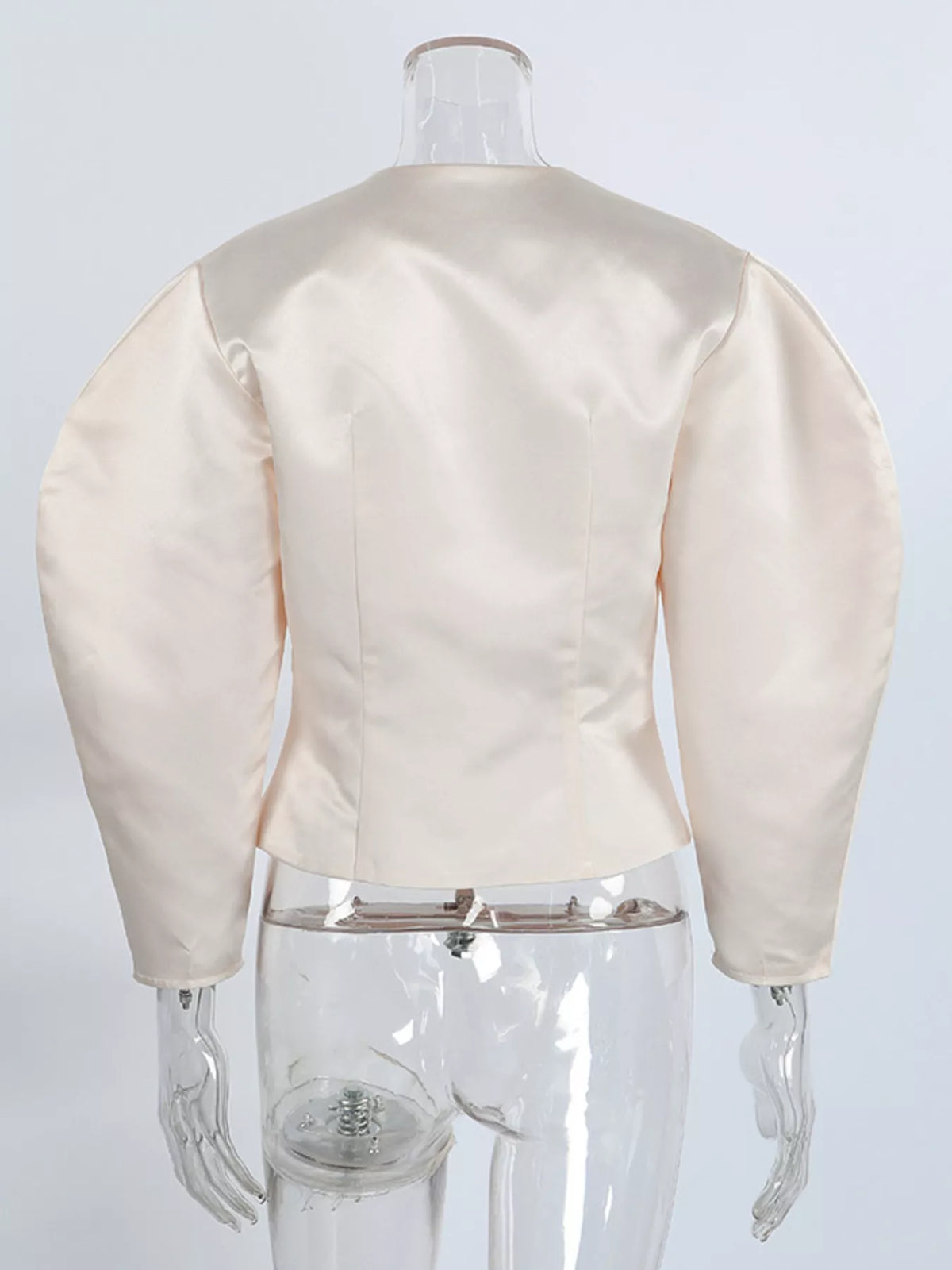 Puff Sleeve Cropped Outerwear - Lilixa.store