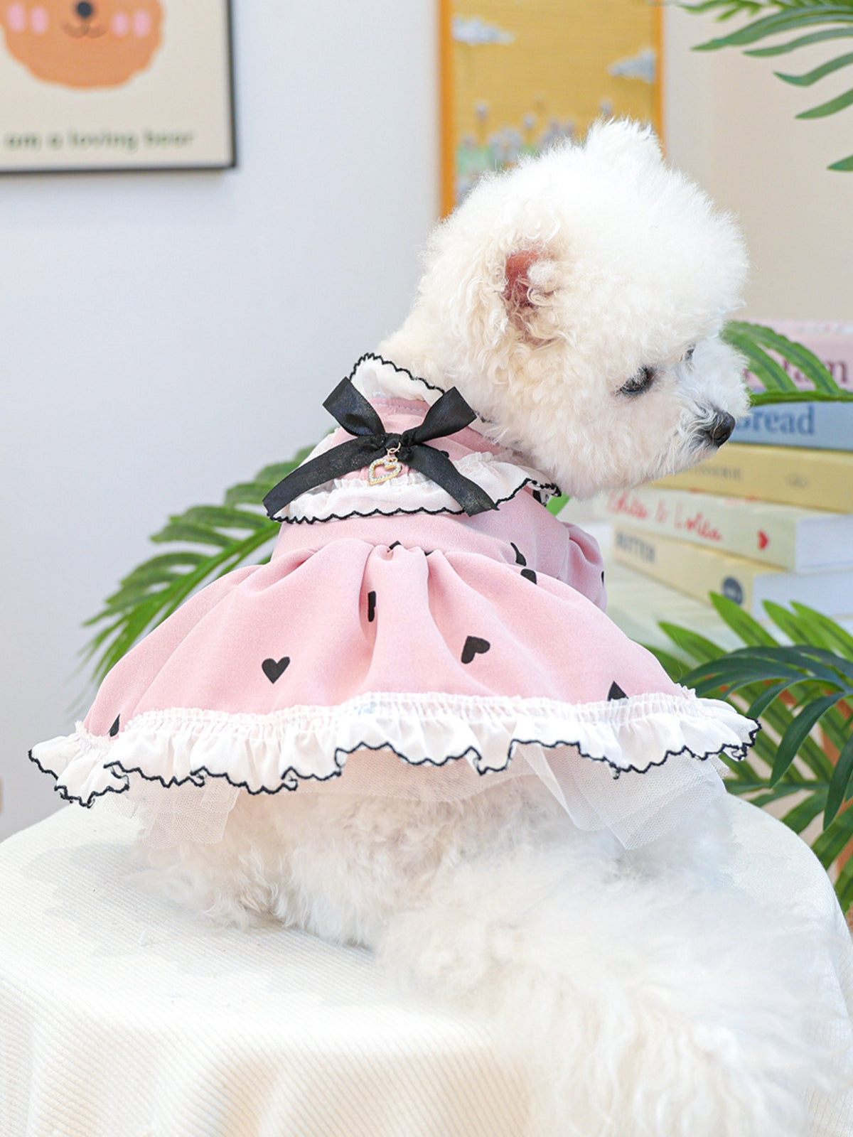 Heart-Patterned Bowknot Pet Dress - Lilixa.store