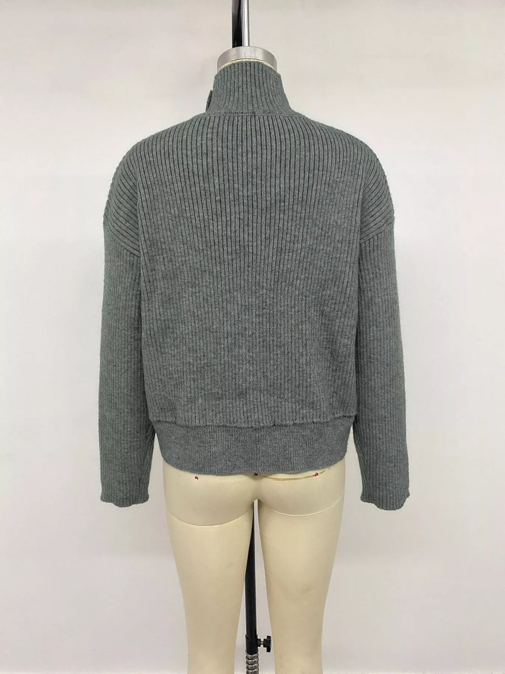 Turtleneck Button-Down Cardigan - Lilixa.store