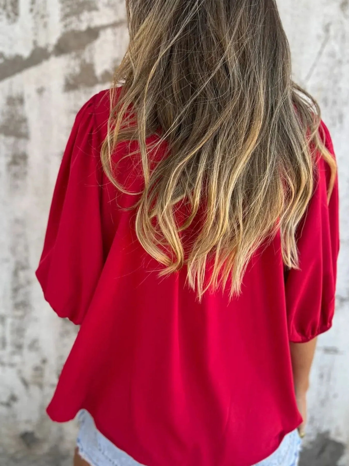 Full Size Smocked Puff Sleeve Blouse Plus Size - Lilixa.store