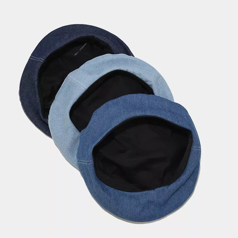 Vintage Style Denim Beret Hat - Lilixa.store