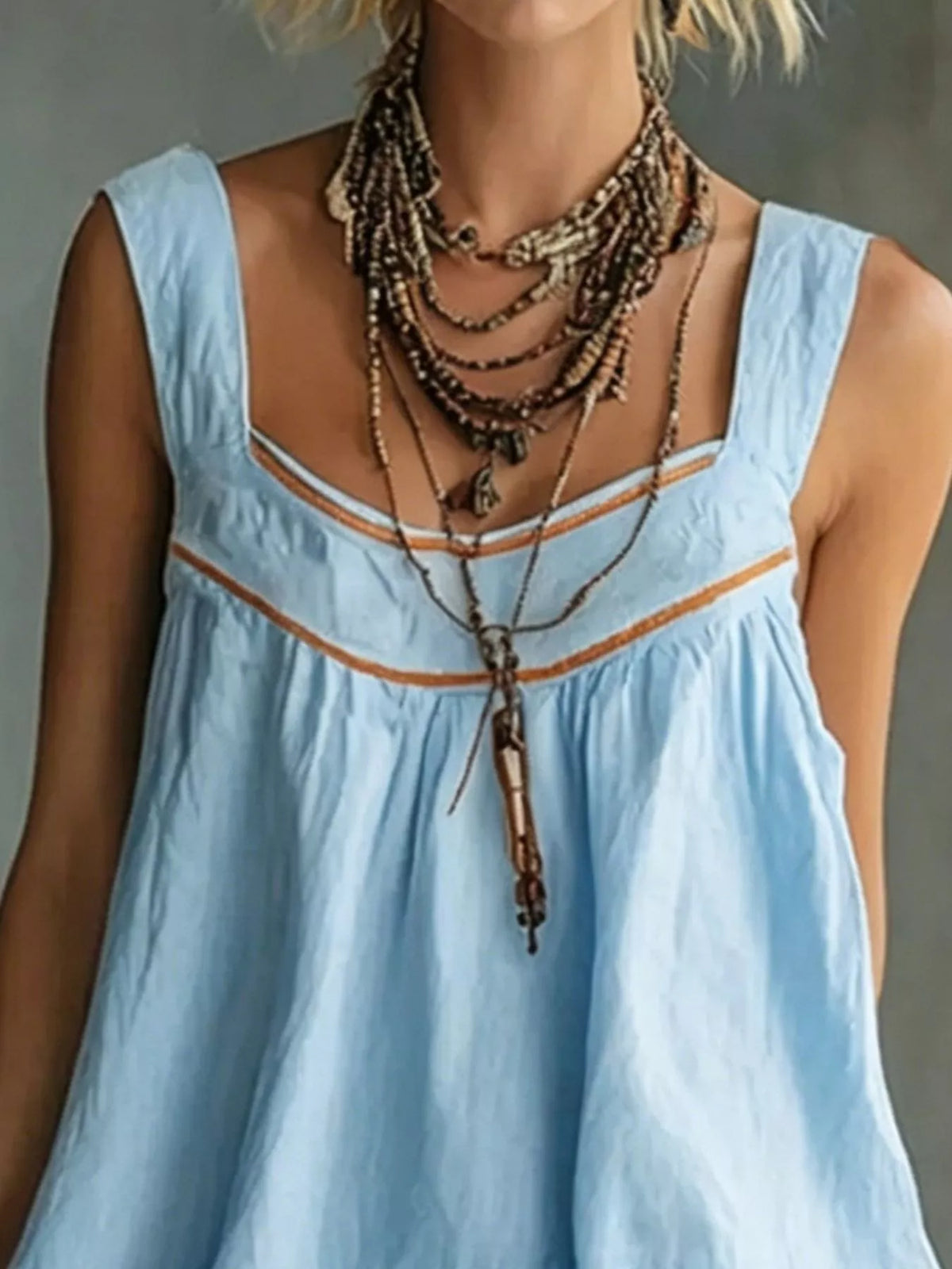 Full Size Sleeveless Tiered Mini Dress Plus Size, view 2