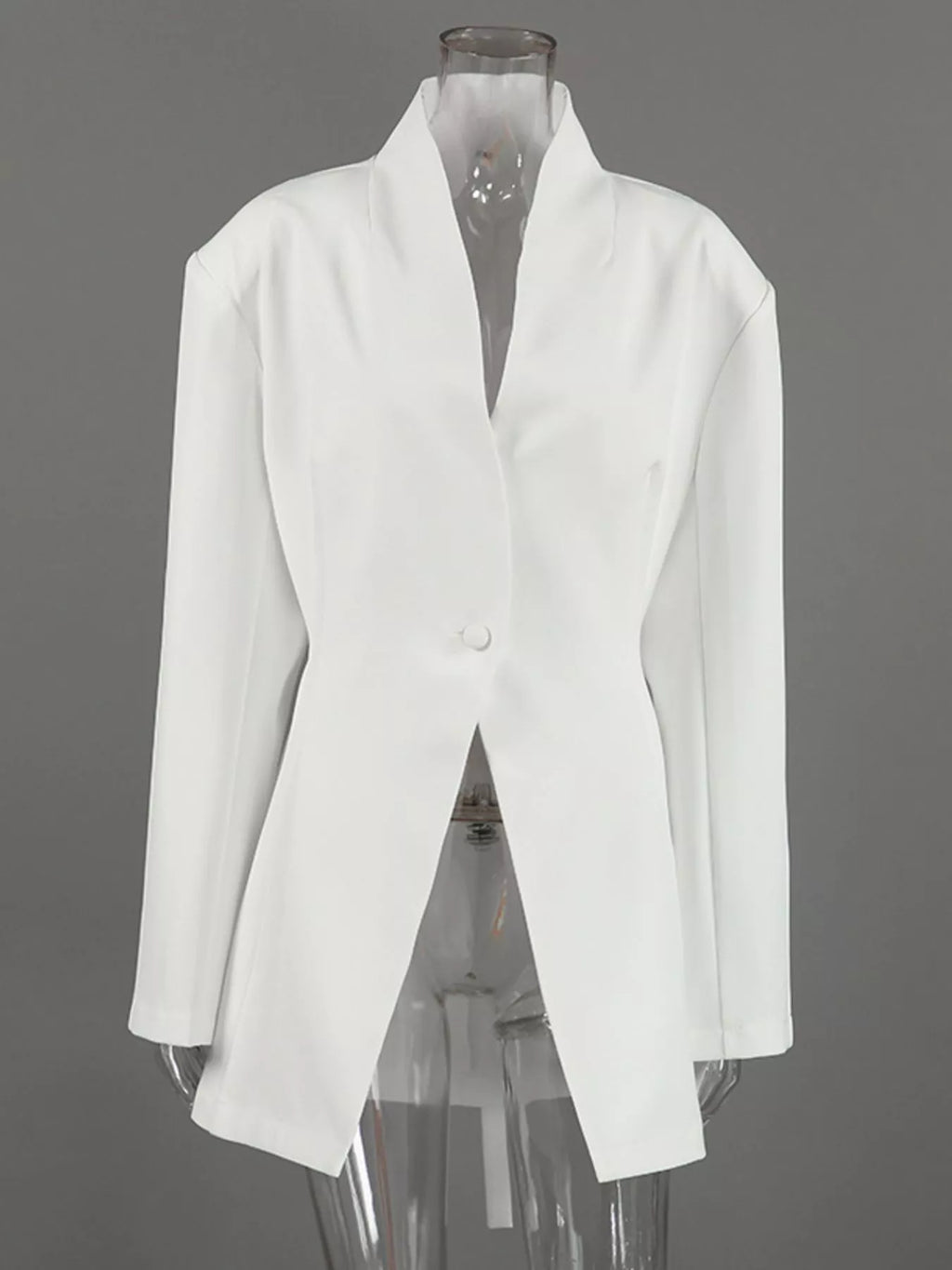 One Button Long Sleeve Blazer - Lilixa.store