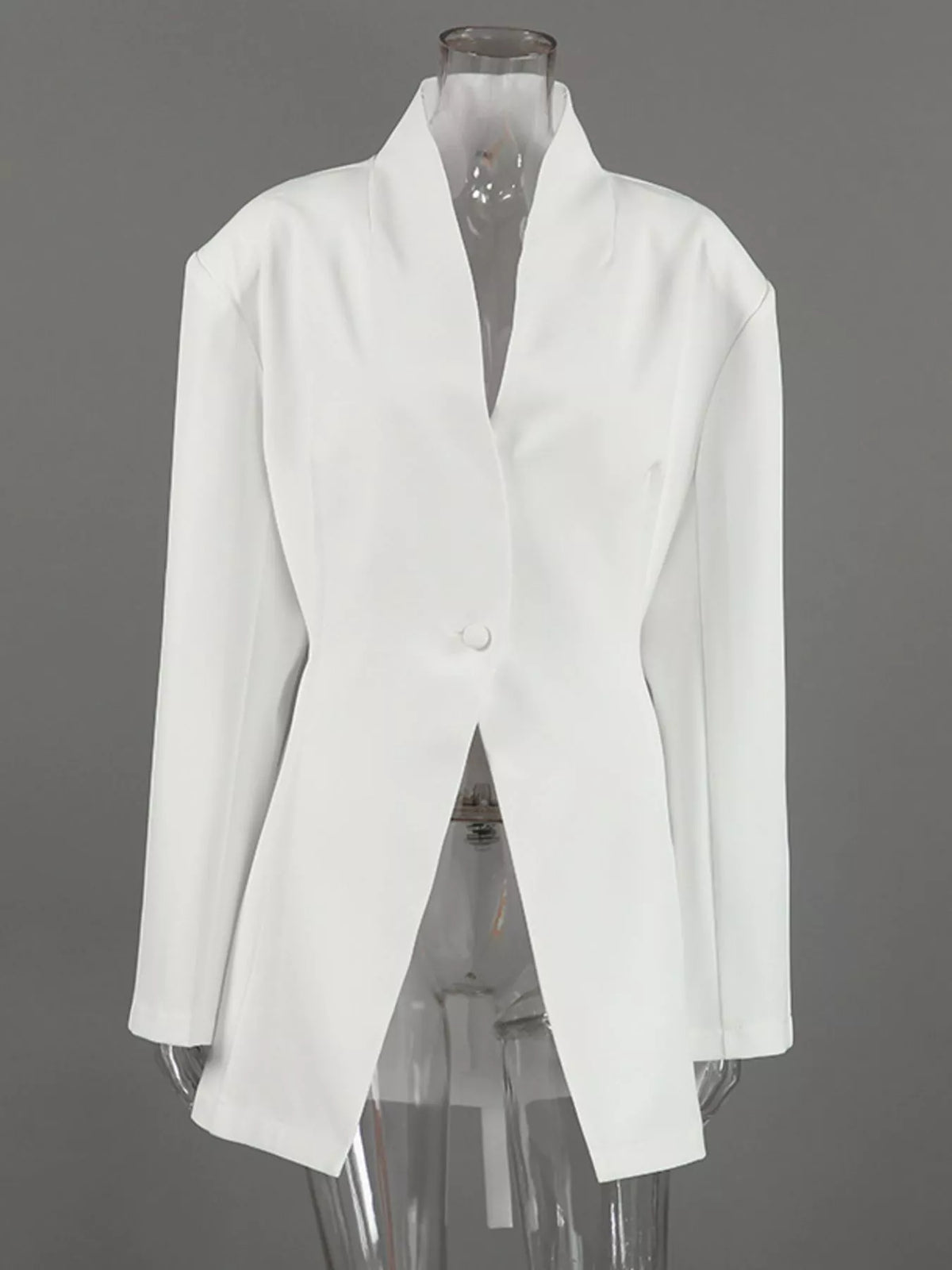 One Button Long Sleeve Blazer - Lilixa.store