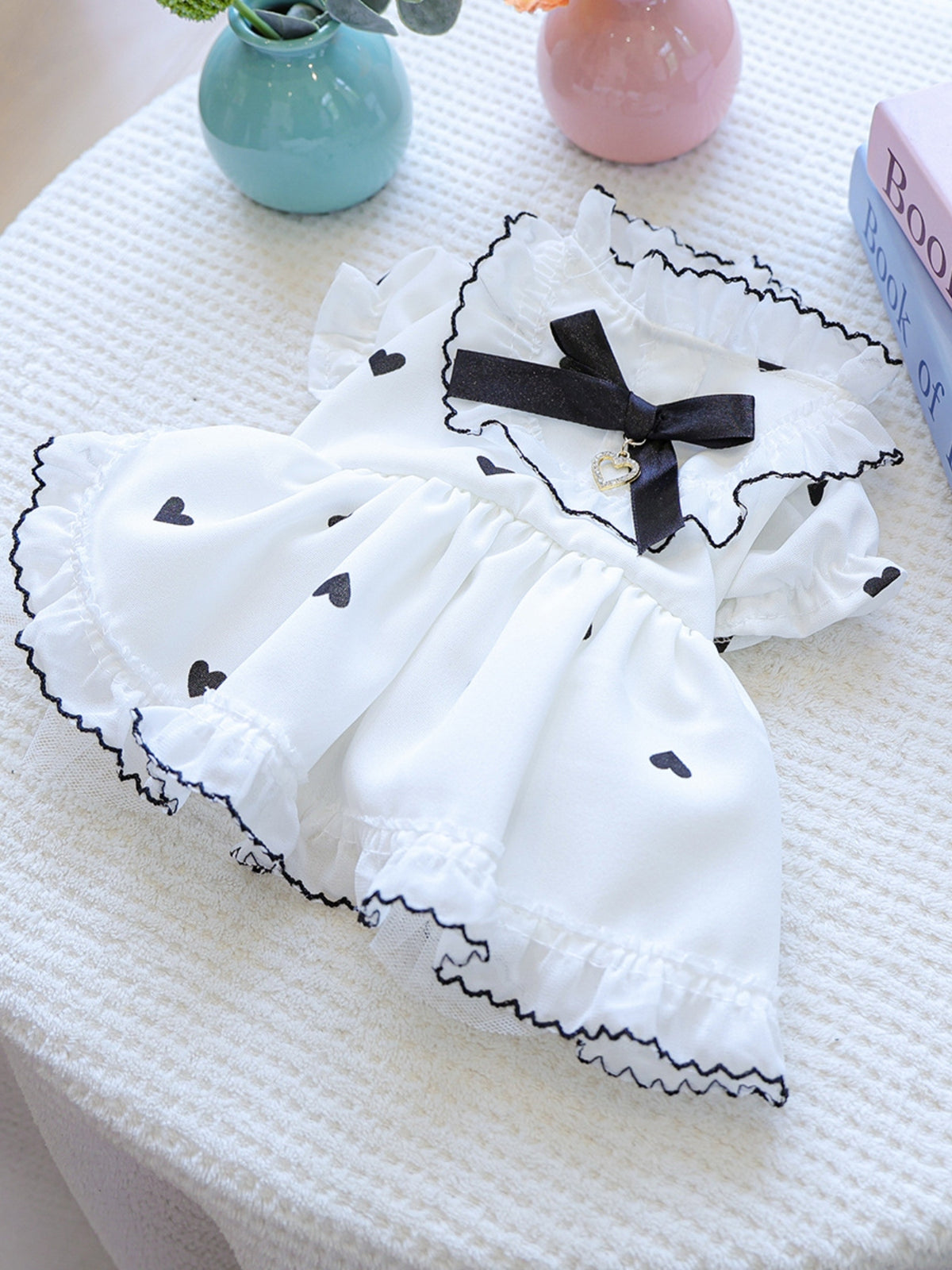Heart-Patterned Bowknot Pet Dress - Lilixa.store