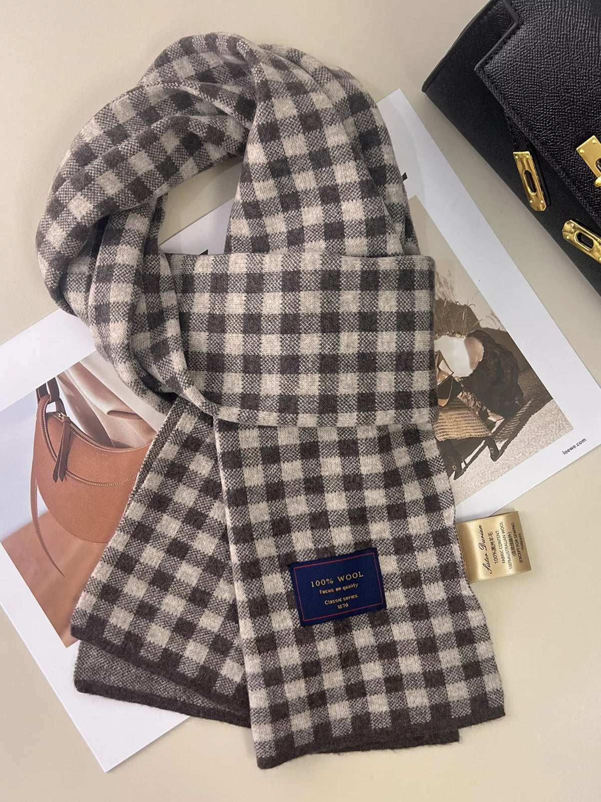 100% Wool Plaid Scarf - Lilixa.store