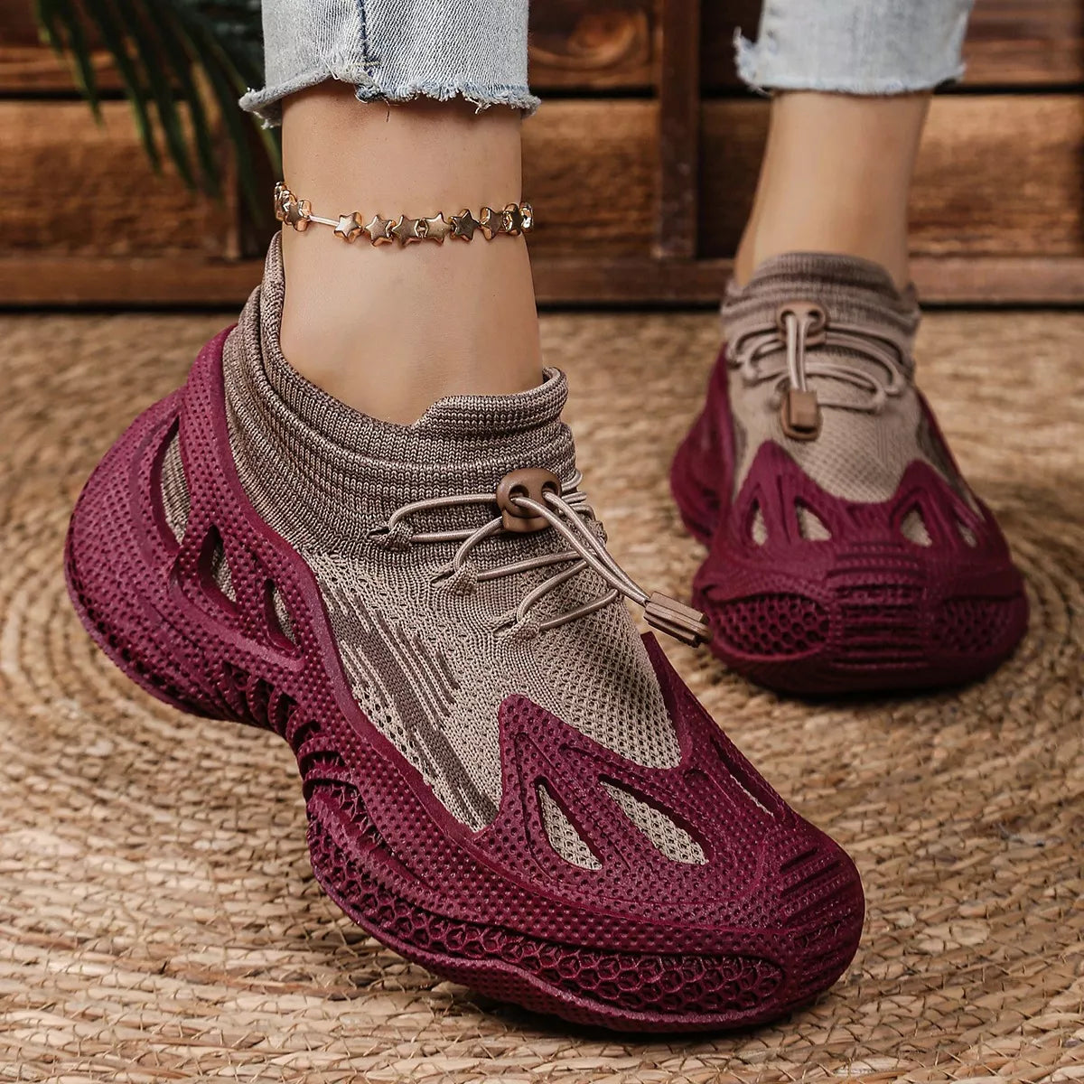 Lace Up Round Toe Sneakers - Lilixa.store