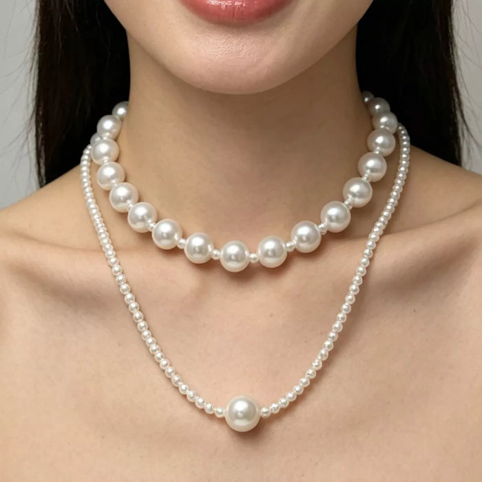 Elegant Double Layer Pearl Necklace - Lilixa.store