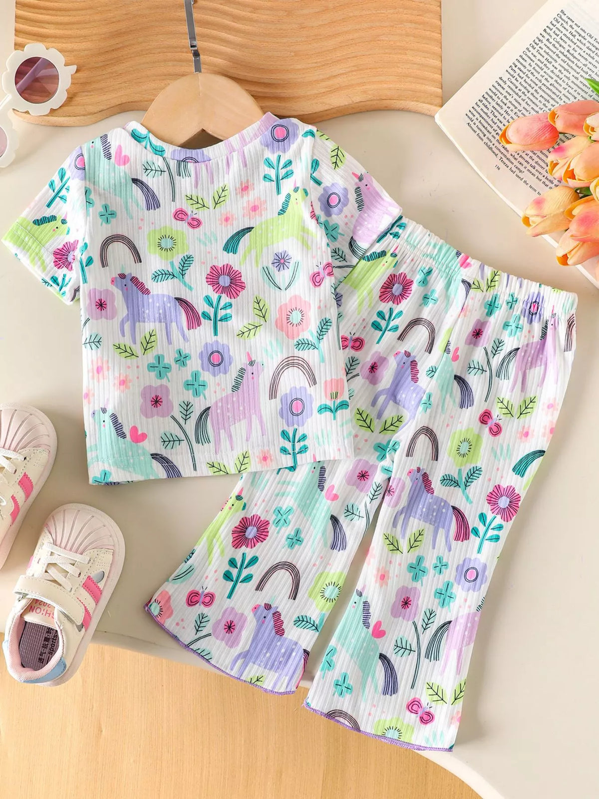 Children's Ruffled Floral Top and Pants Set - Lilixa.store