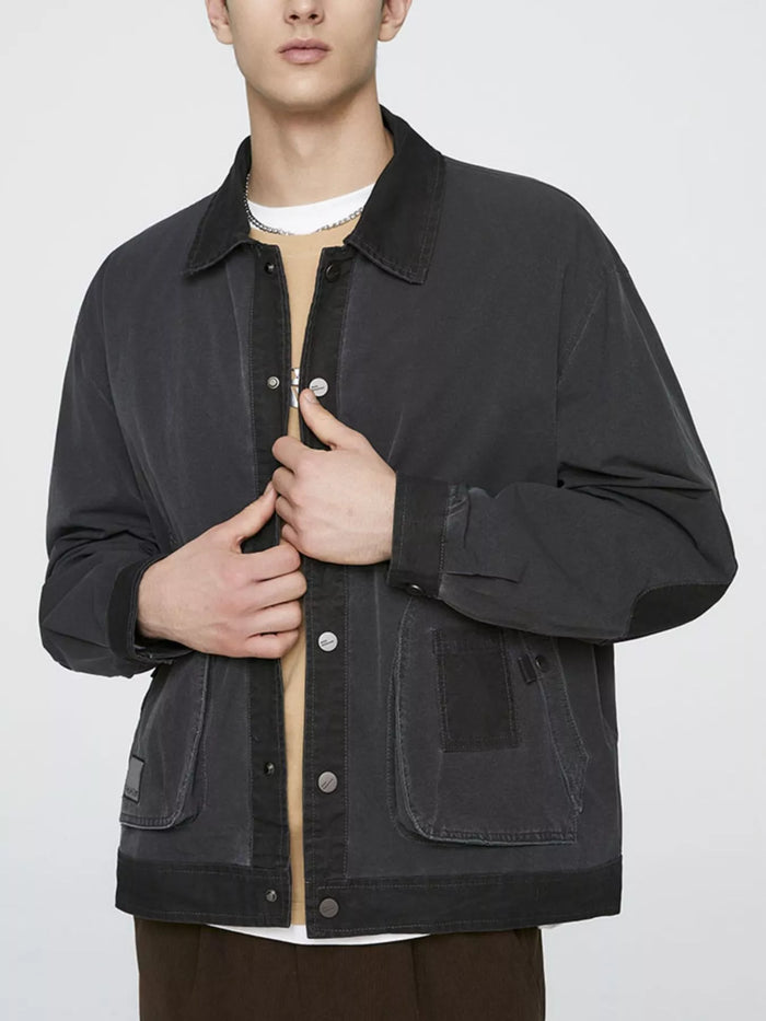 Men's Plus Size Snap Down Long Sleeve Jacket - Lilixa.store
