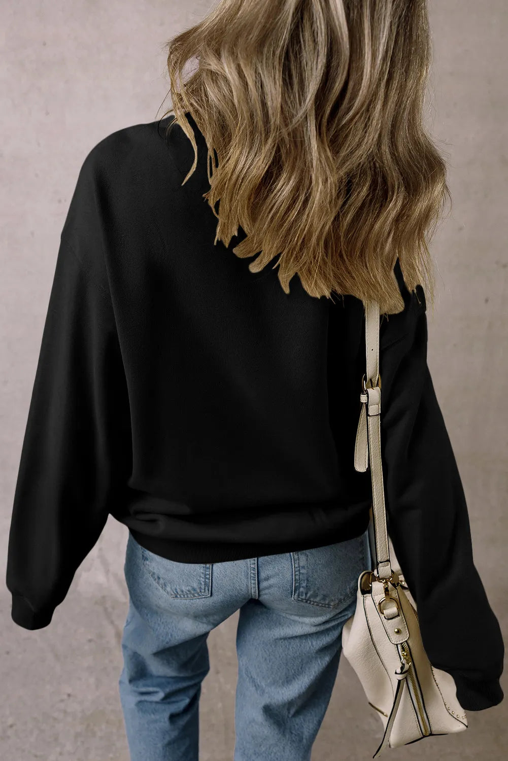 Letter Graphic Round Neck Long Sleeve Sweatshirt - Lilixa.store