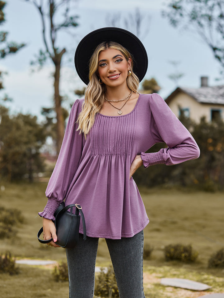 Puff Sleeve Pleated Blouse, view 2