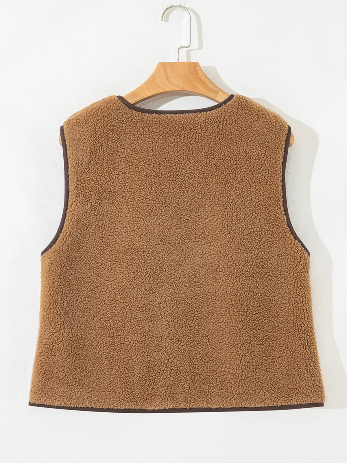 Double Tied Front Vest Coat in Light French Beige, view 6