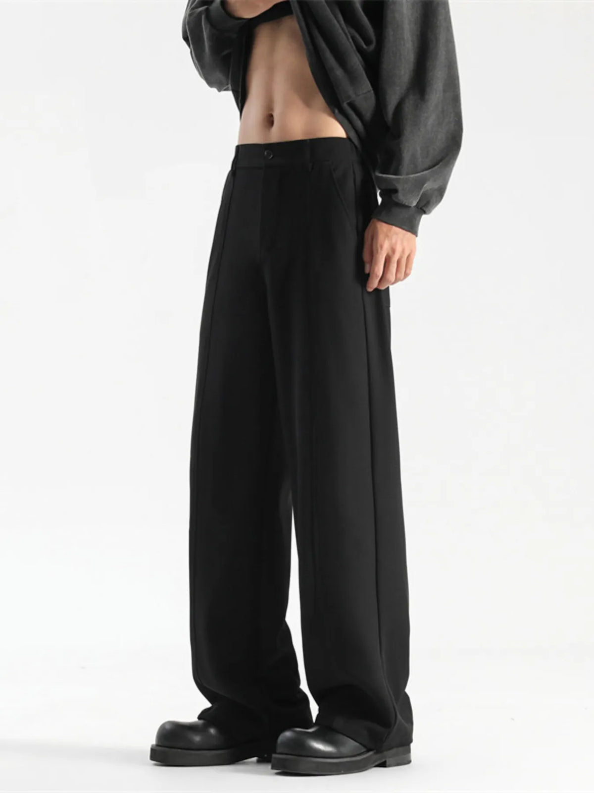 Men's Full Size Wide Leg Pants Plus Size in Black