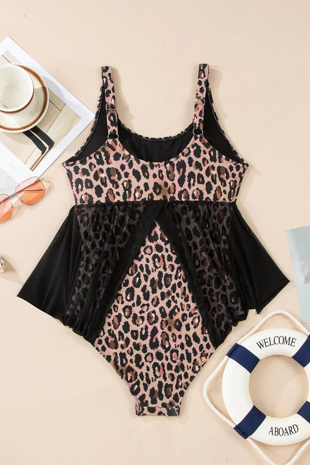 Mesh Patchwork V Neck Half Sleeve Bodycon One Piece Swimwear - Lilixa.store