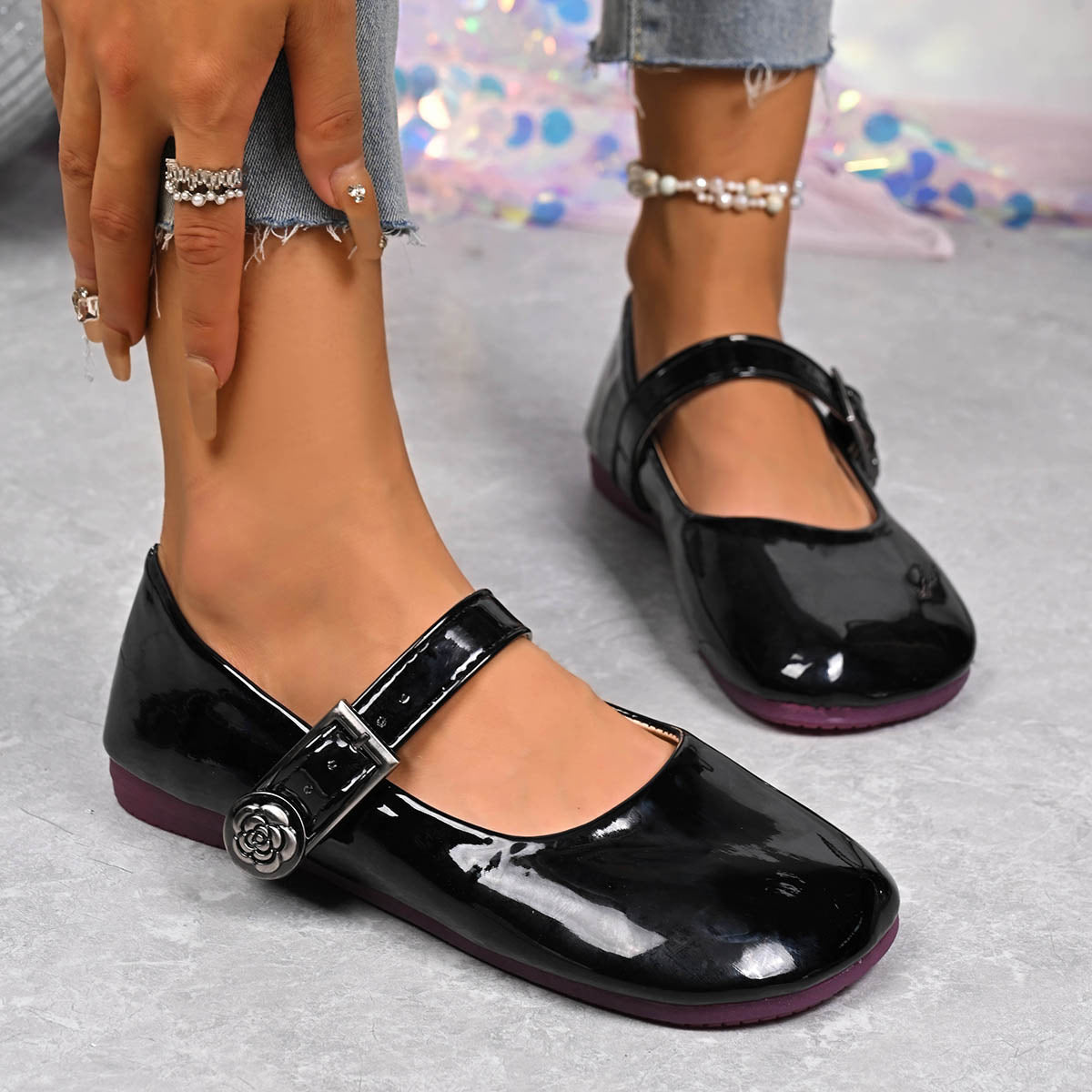 Buckle Strap Mary Jane Loafers, view 5