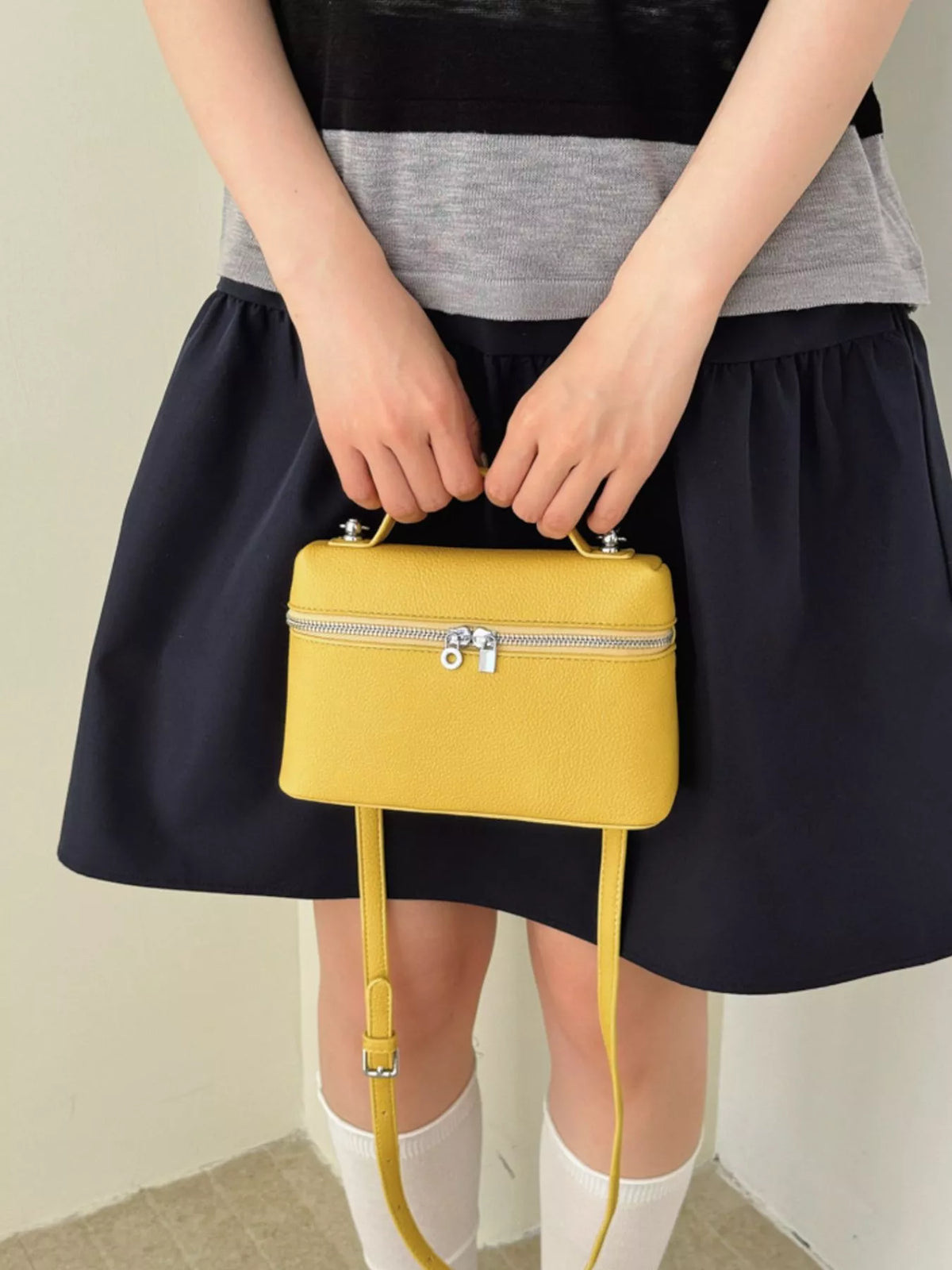 Textured Zipper Crossbody Bag
