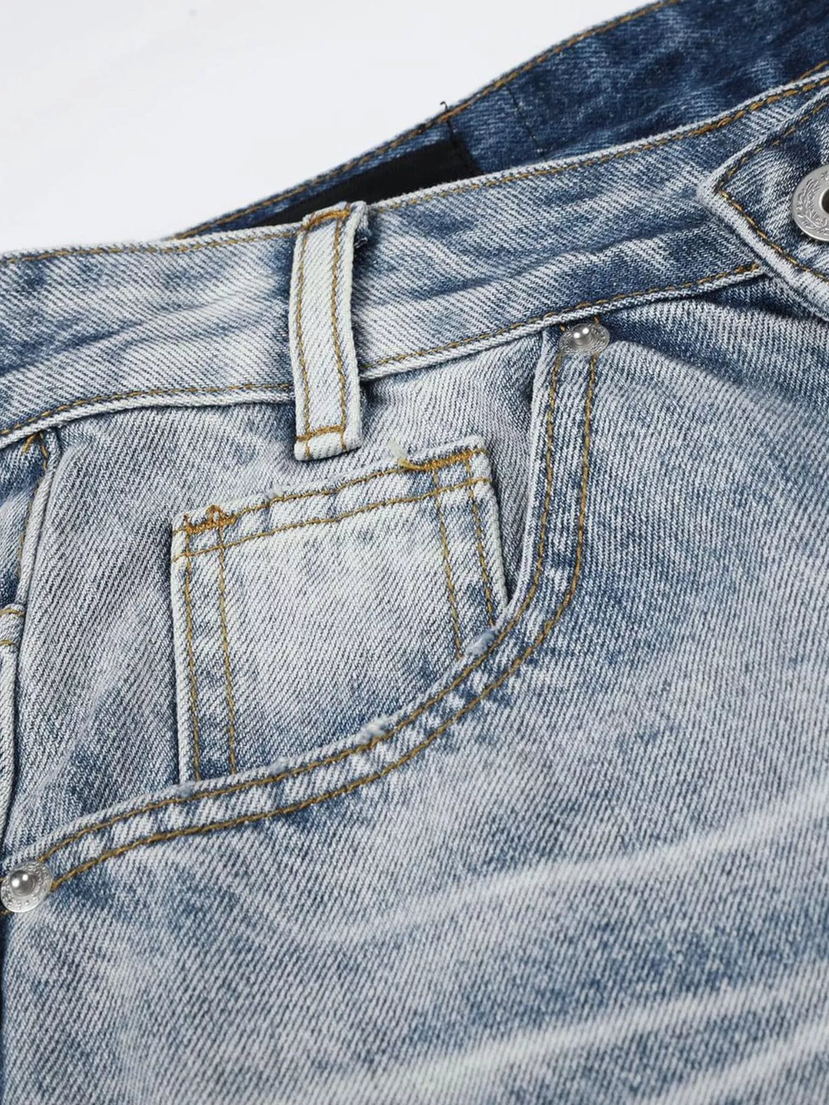 Men's High-Waisted Asymmetric Button-Fly Wide-Leg Denim Capris - Lilixa.store