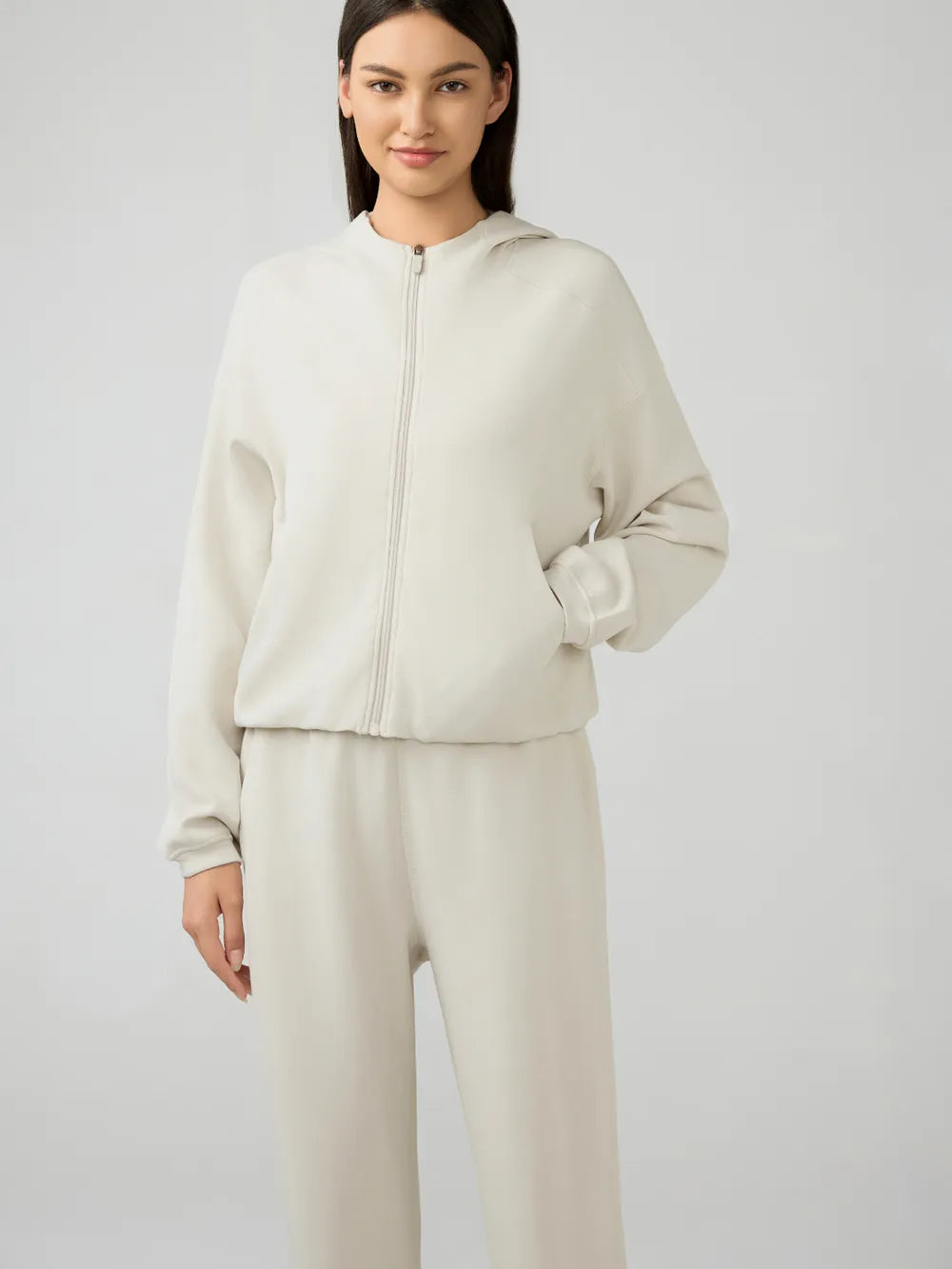 Millennia Zip Up Dropped Shouder Active Hooded - Lilixa.store