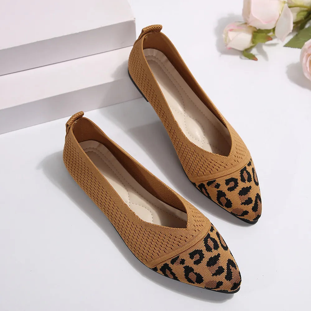 Point Toe Mesh Flat Slip-Ons, view 2
