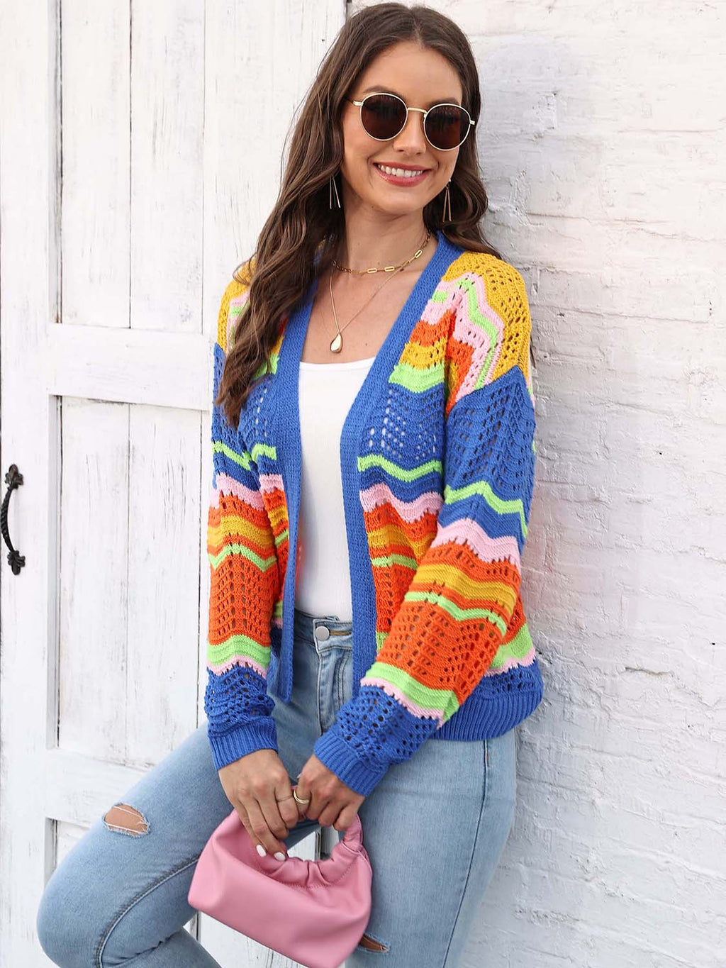 Open Front Openwork Cardigan - Lilixa.store