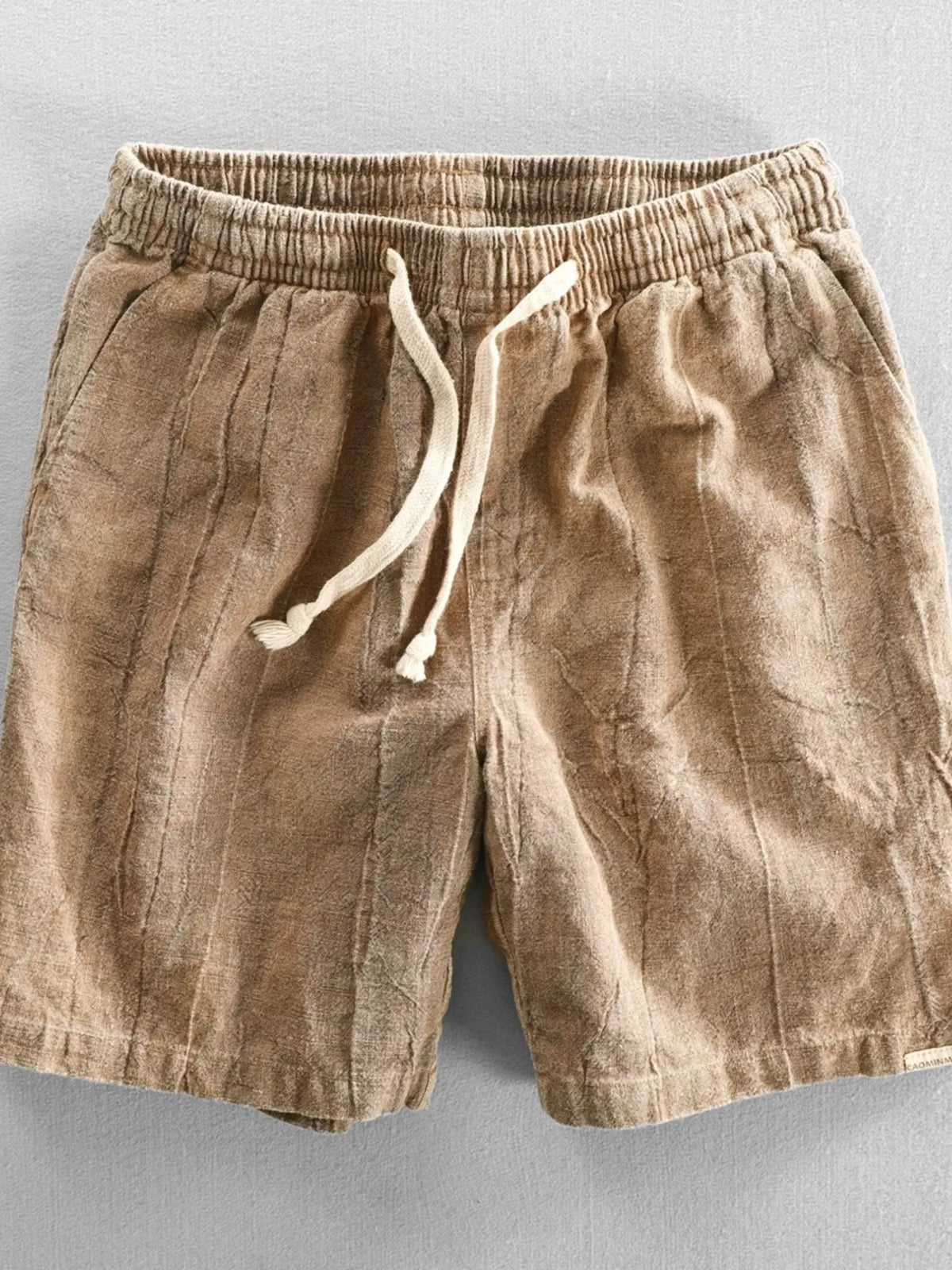 Men's Casual Drawstring Shorts in Camel