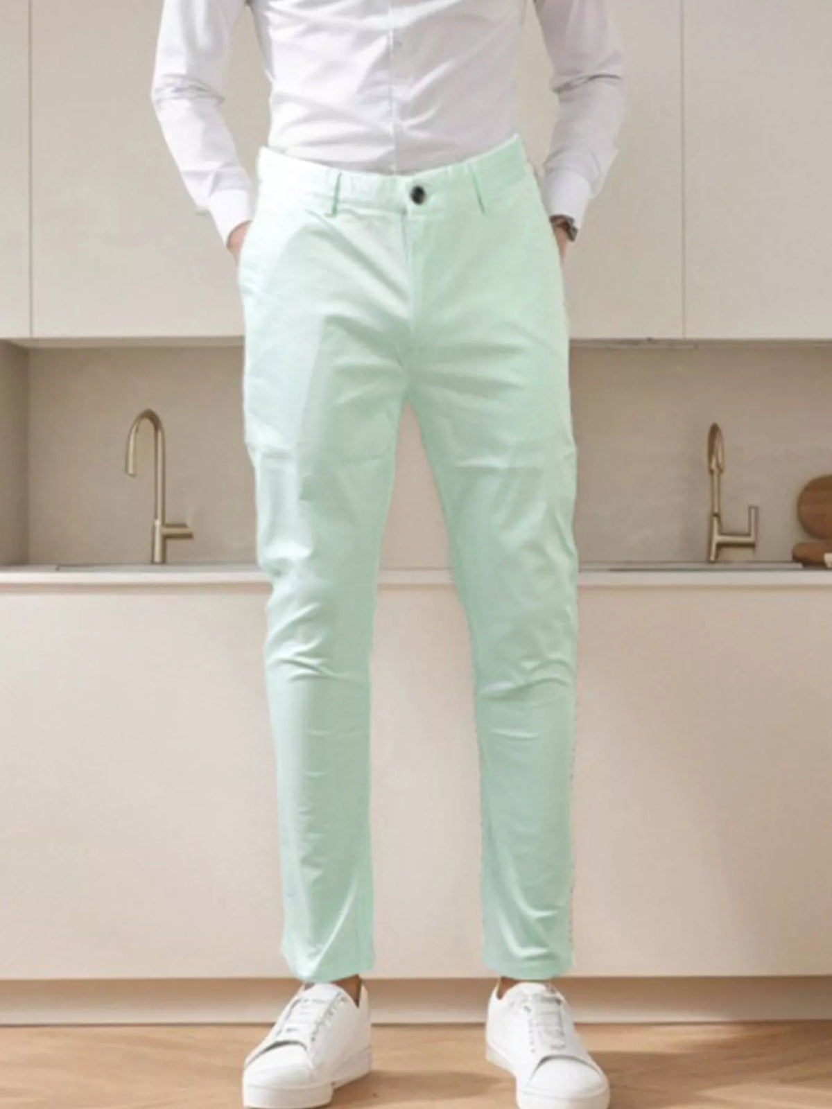 Men's Slim-Fit Pants in Gum Leaf, view 2