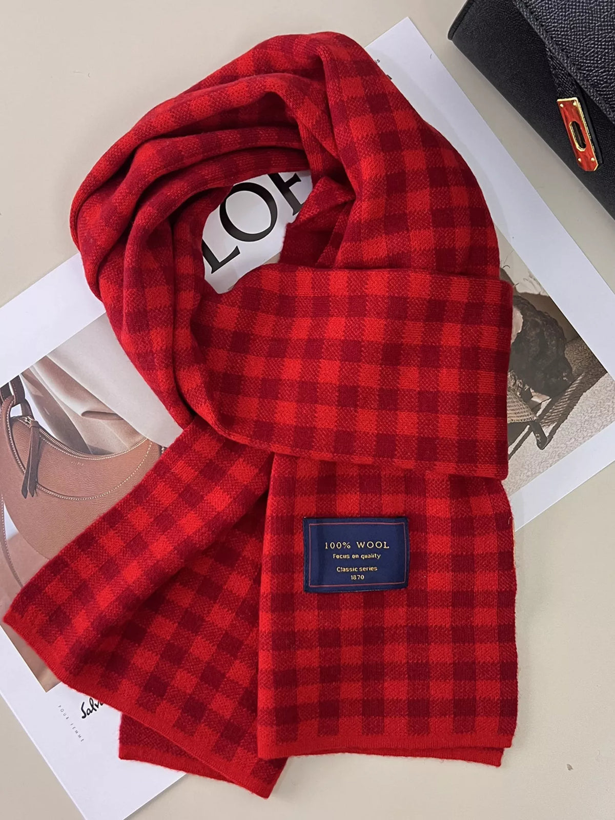 100% Wool Plaid Scarf - Lilixa.store