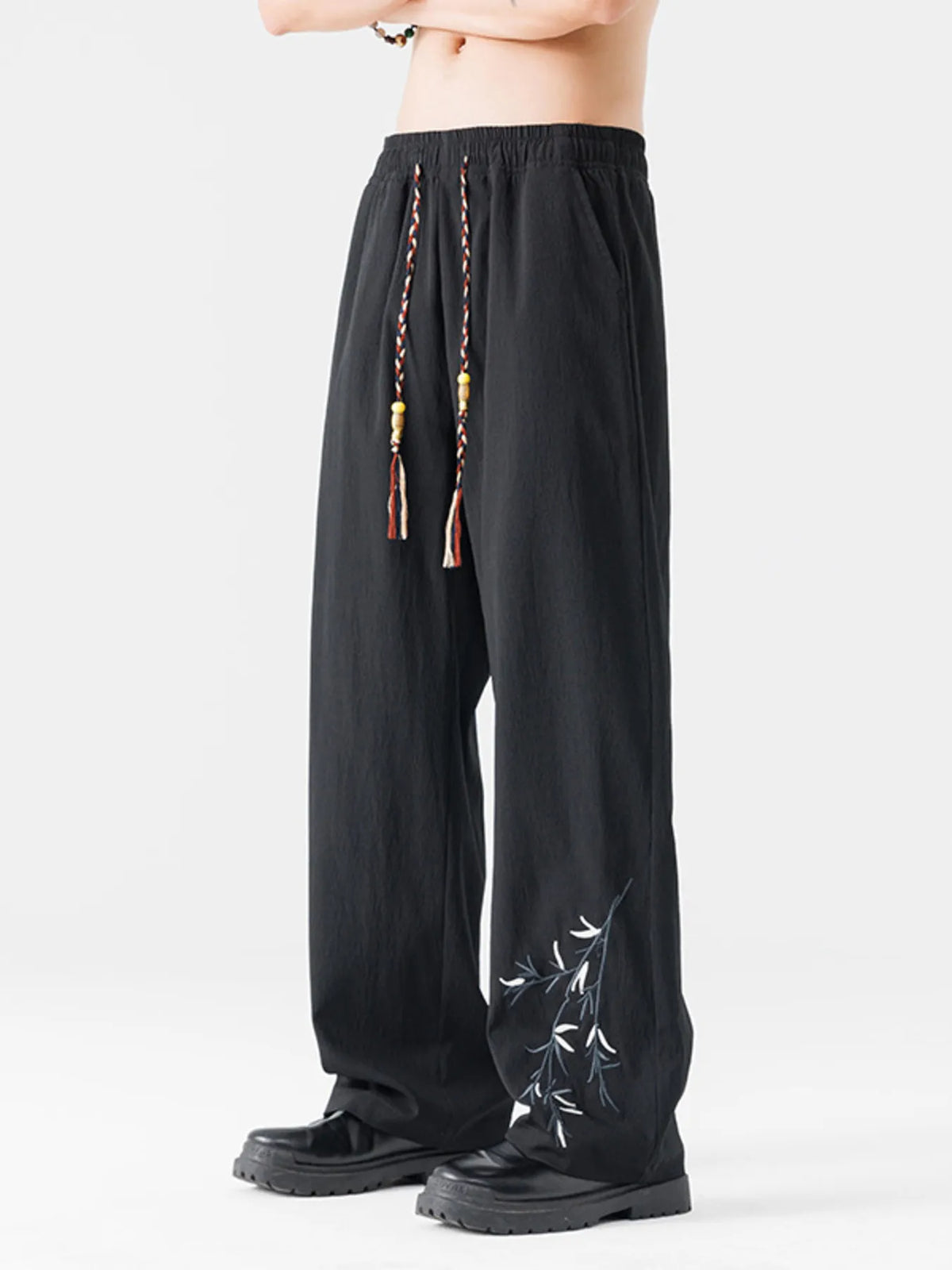 Men's Full Size Wide Leg Pants Plus Size in Black