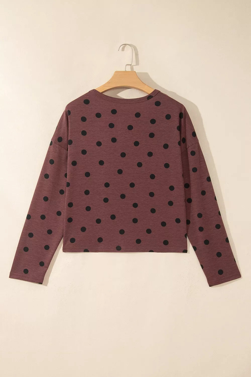 Polka Dot Button Front Long Sleeve Casual Shirt