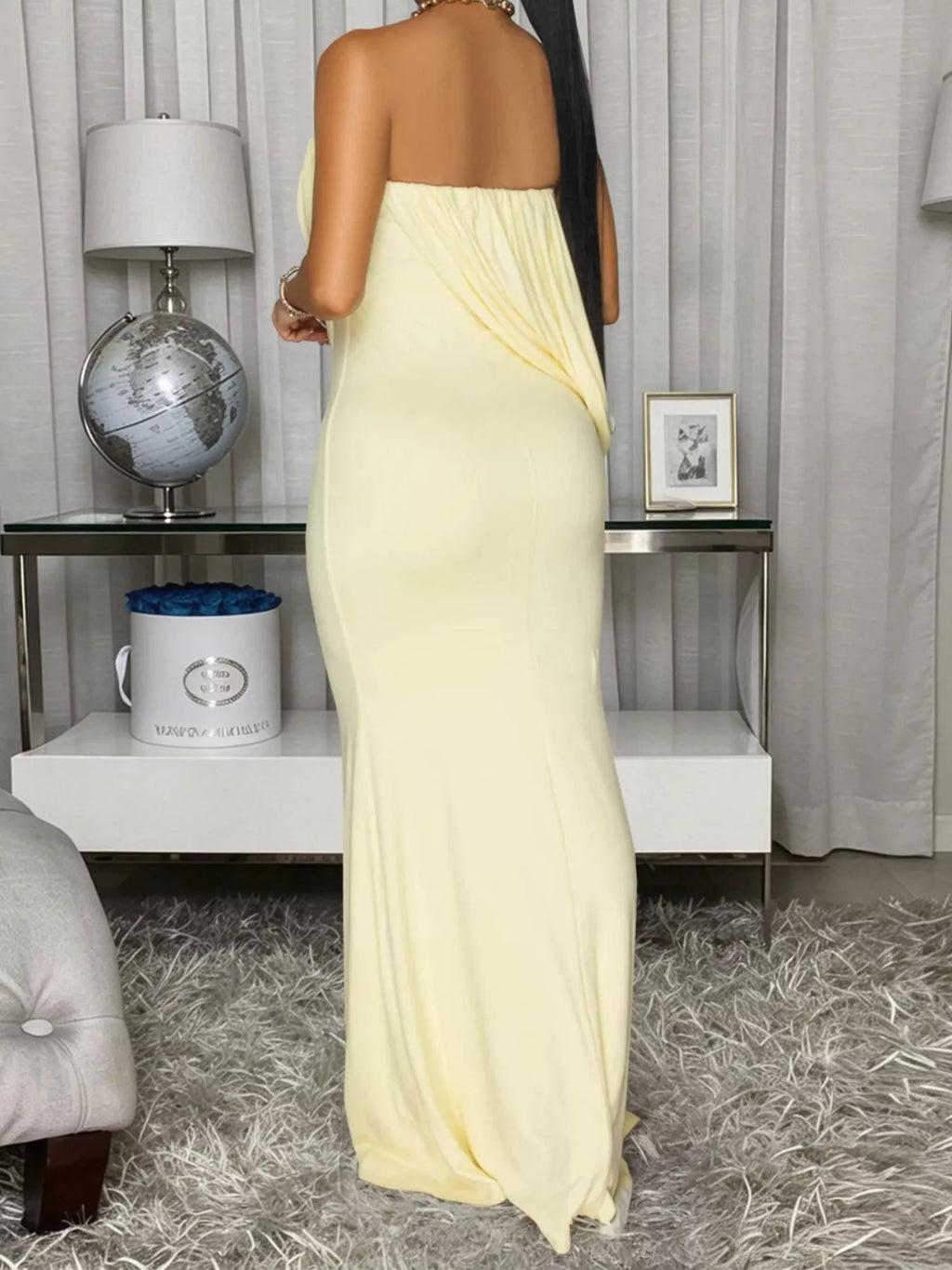 Strapless Draped Maxi Dress - Lilixa.store