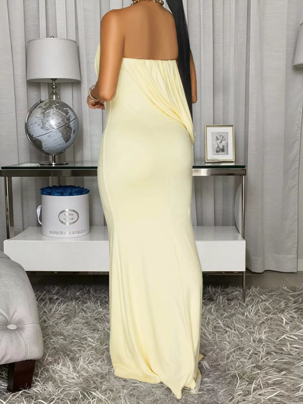 Strapless Draped Maxi Dress - Lilixa.store