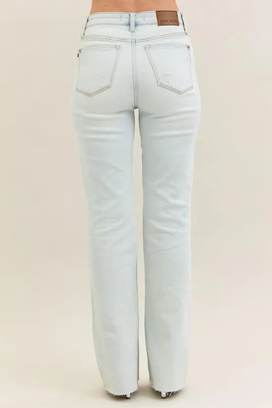 Judy Blue Full Size Destroy & Fray Hem Bootcut Jeans Plus Size - Lilixa.store