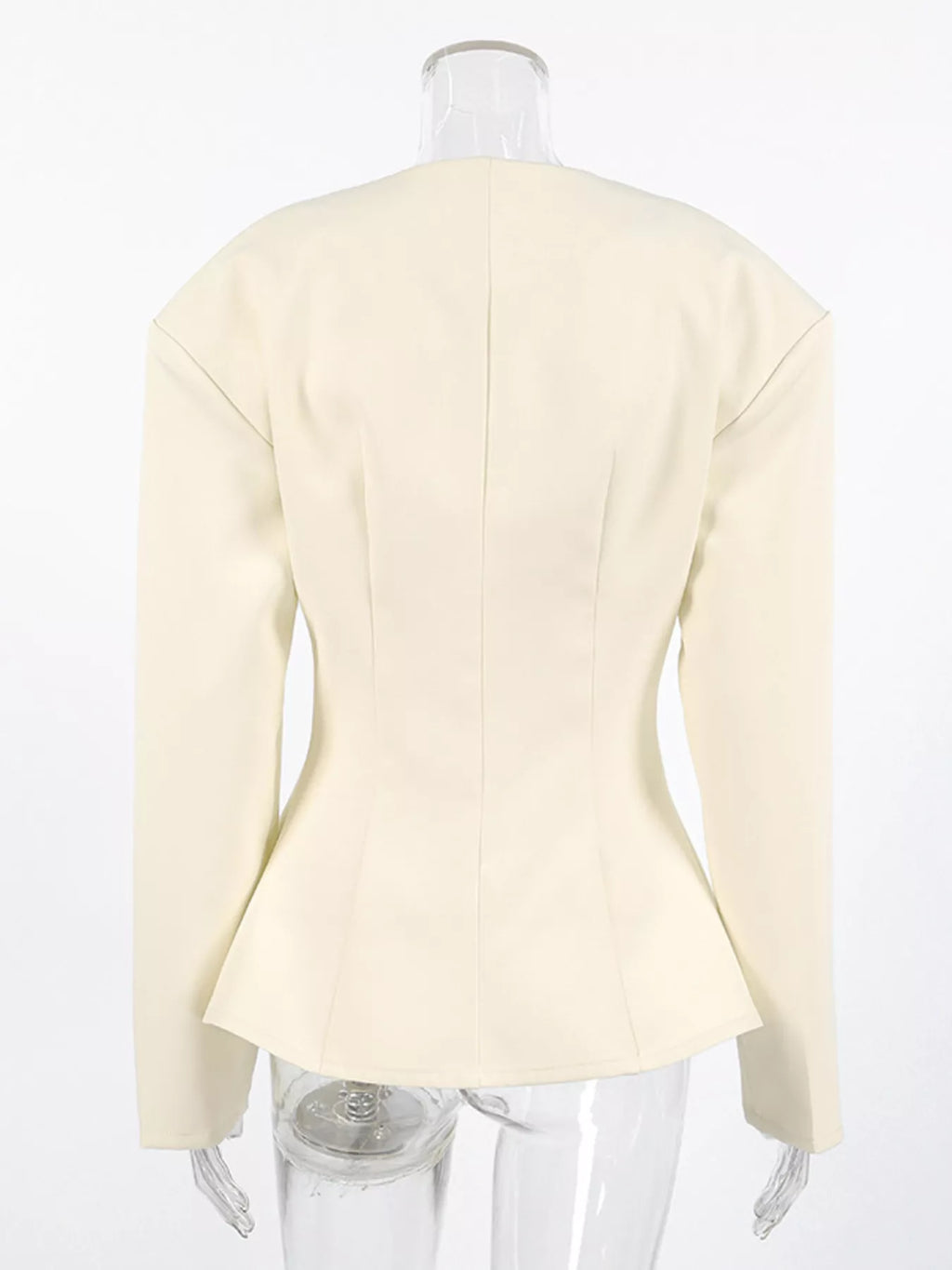 V-Neck Button-Up Blazer with Structured Shoulders - Lilixa.store