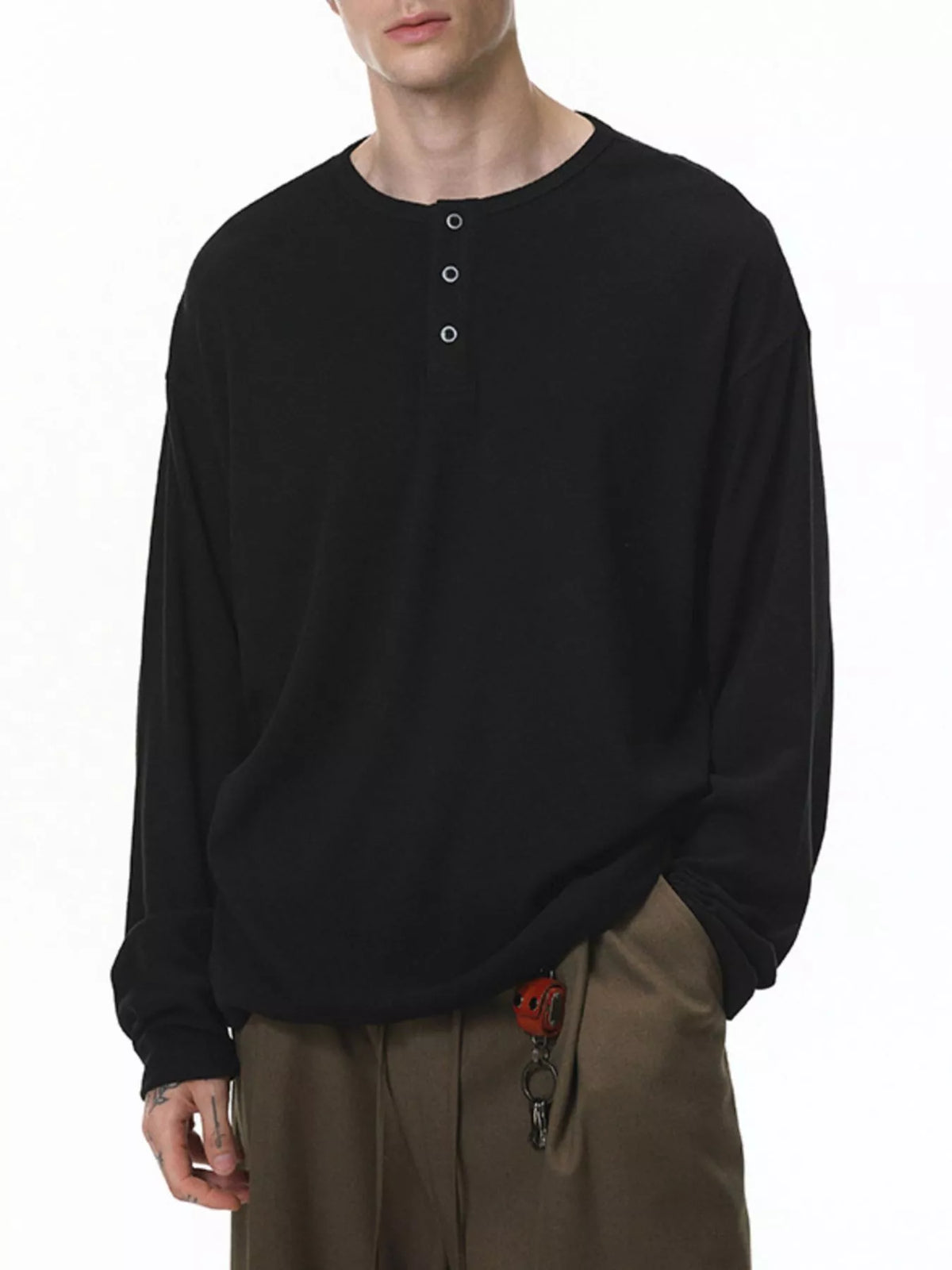 Men's Long Sleeve Henley T-Shirt - Lilixa.store