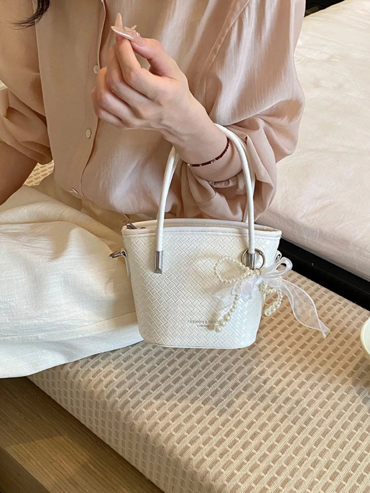 Textured Bucket Crossbody Bag - Lilixa.store