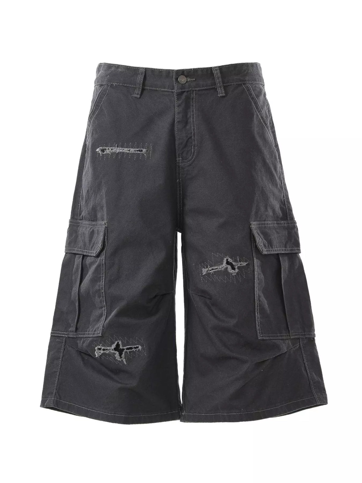 Men's Distressed Cargo Capris