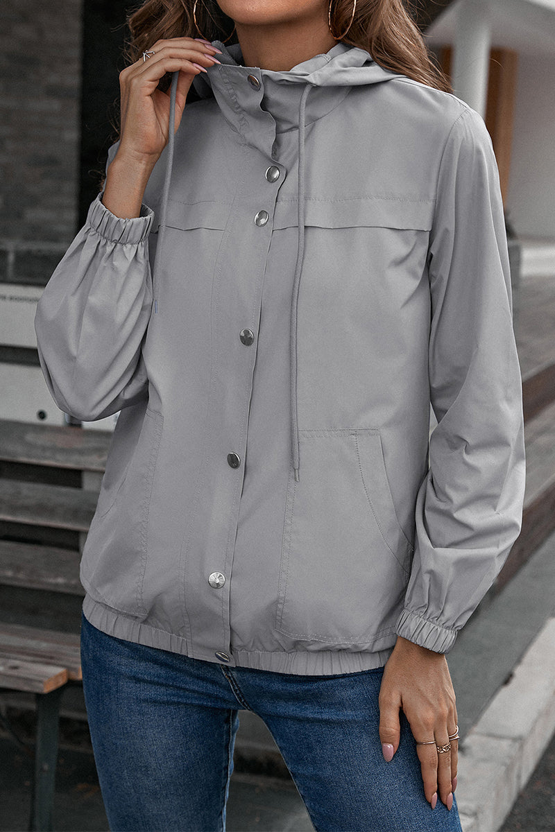 Ivy Lane Button-Down Long Sleeve Sports Jacket in Light Gray