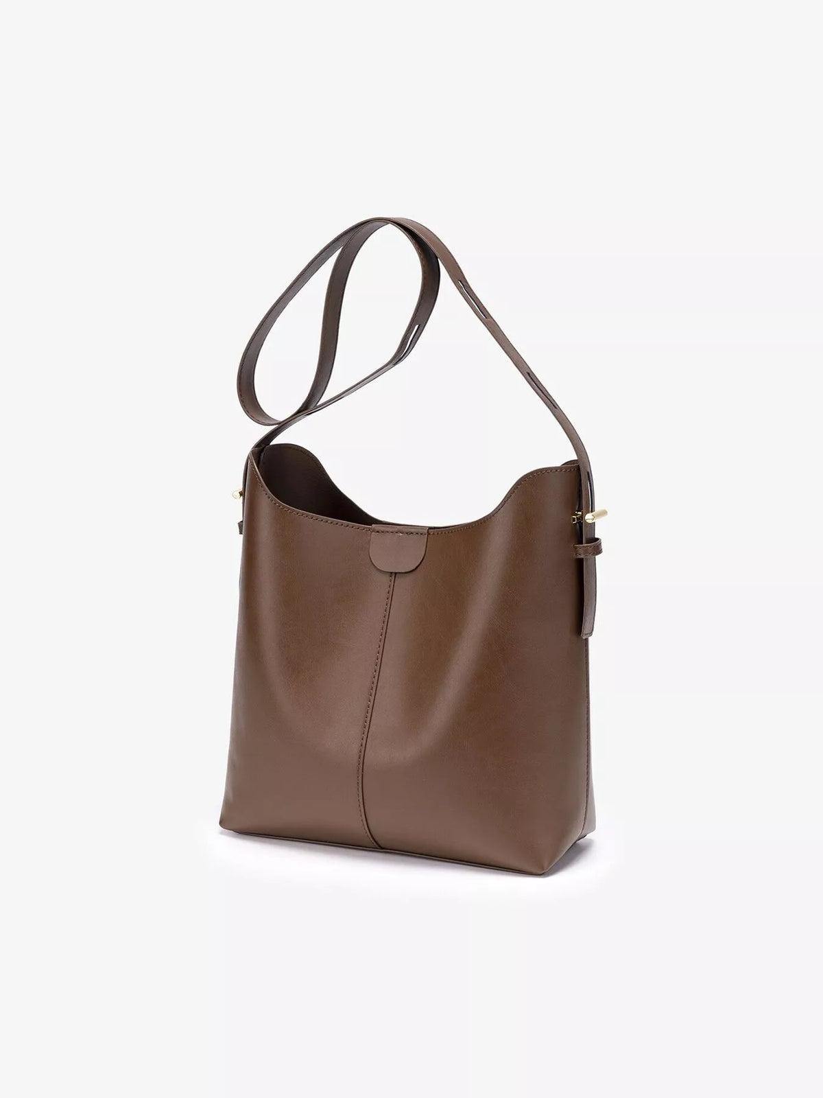 Minimalist PU Leather Bucket Shoulder Bag, view 8
