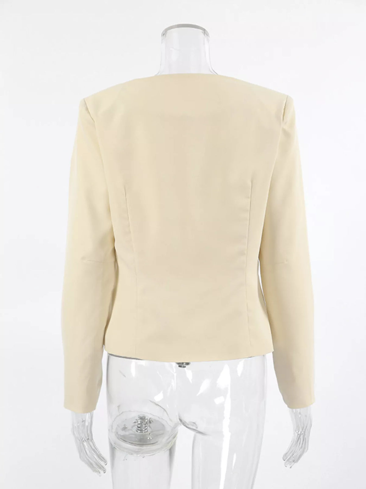Buckle-Front Cropped Jacket - Lilixa.store