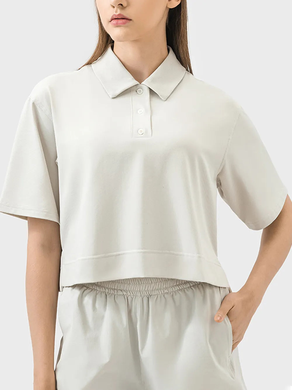 Millennia Half Button Short Sleeve Active T-Shirt - Lilixa.store