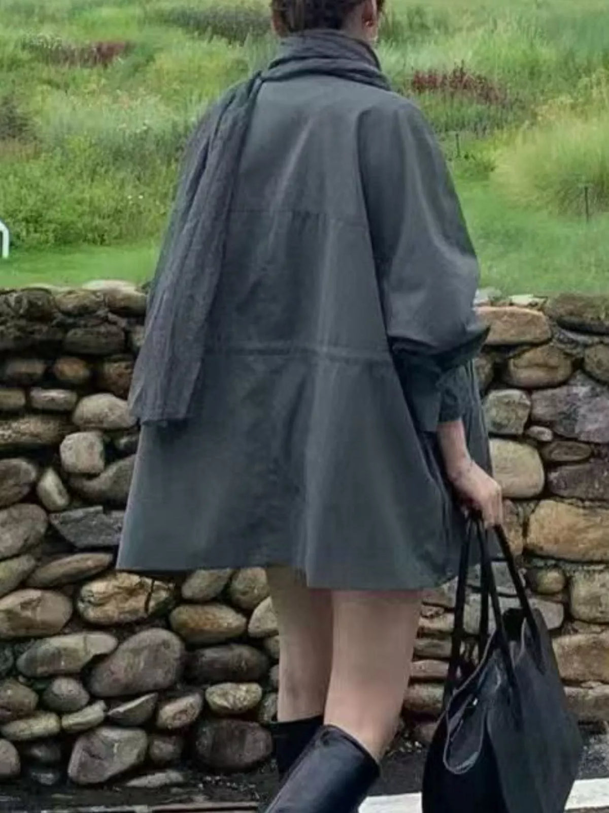 Open Front Long Sleeve Trench Coat, view 3