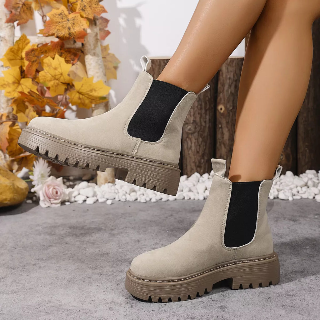 Round Toe Platform Boots, view 6