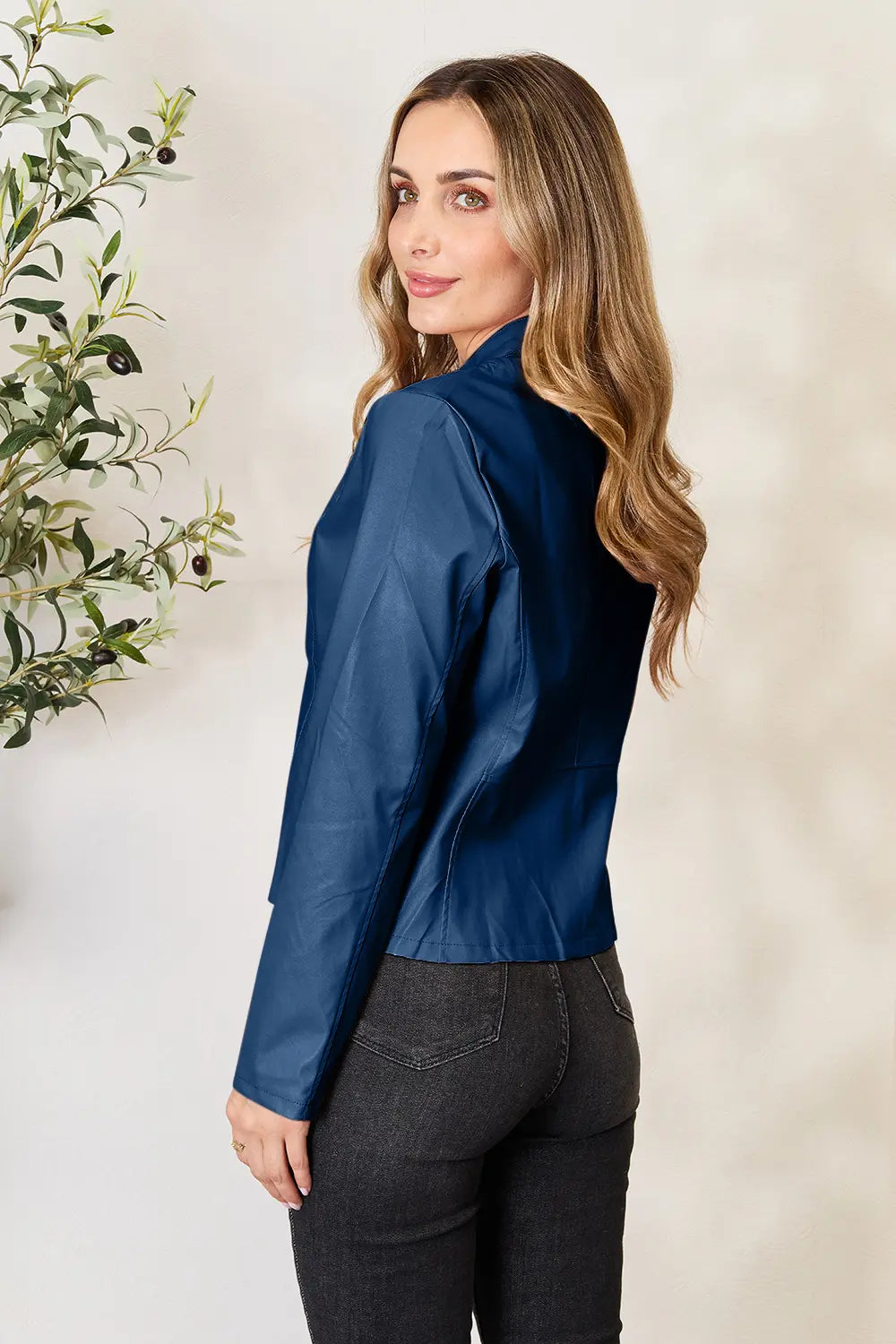 Mock Neck Zip Up Jacket, view 8