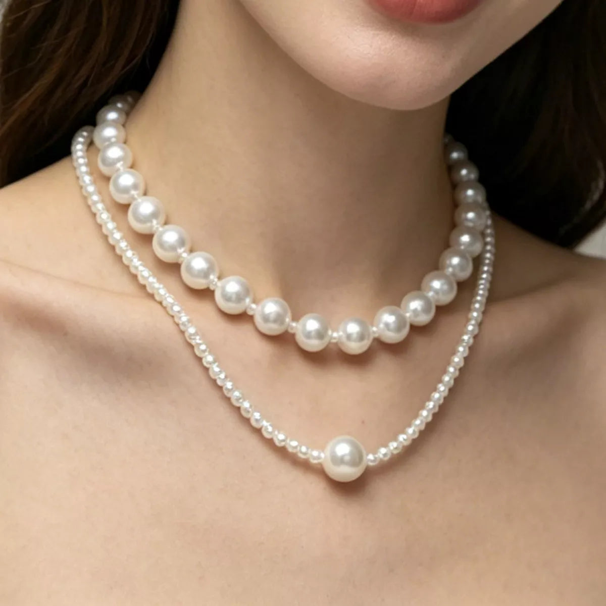 Elegant Double Layer Pearl Necklace - Lilixa.store