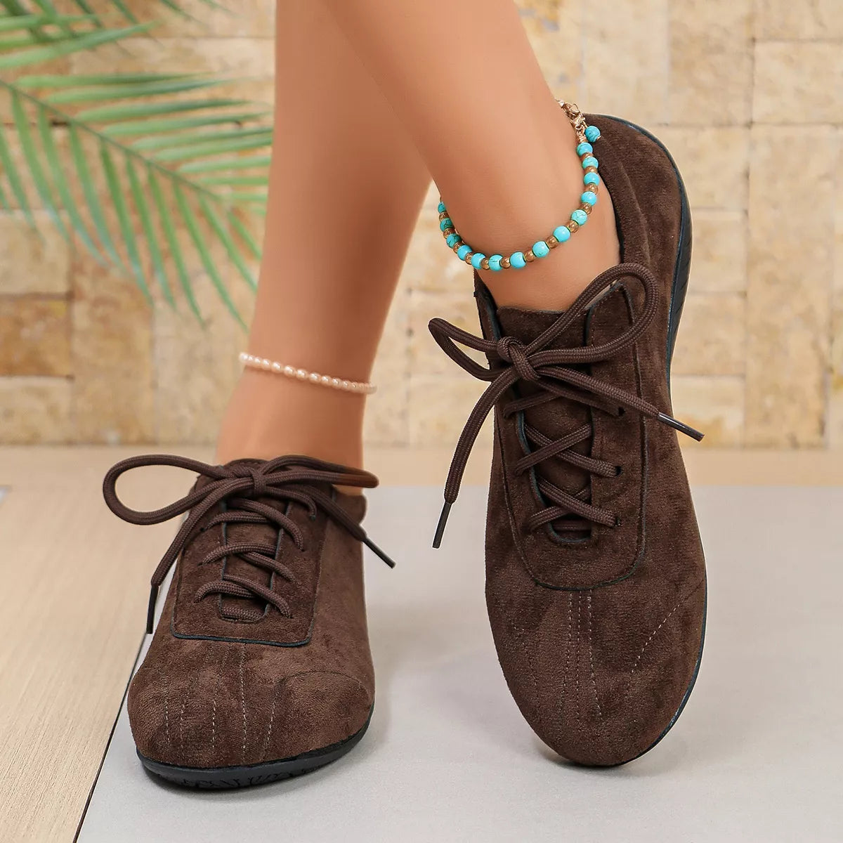 Round Toe Lace Up Sneakers