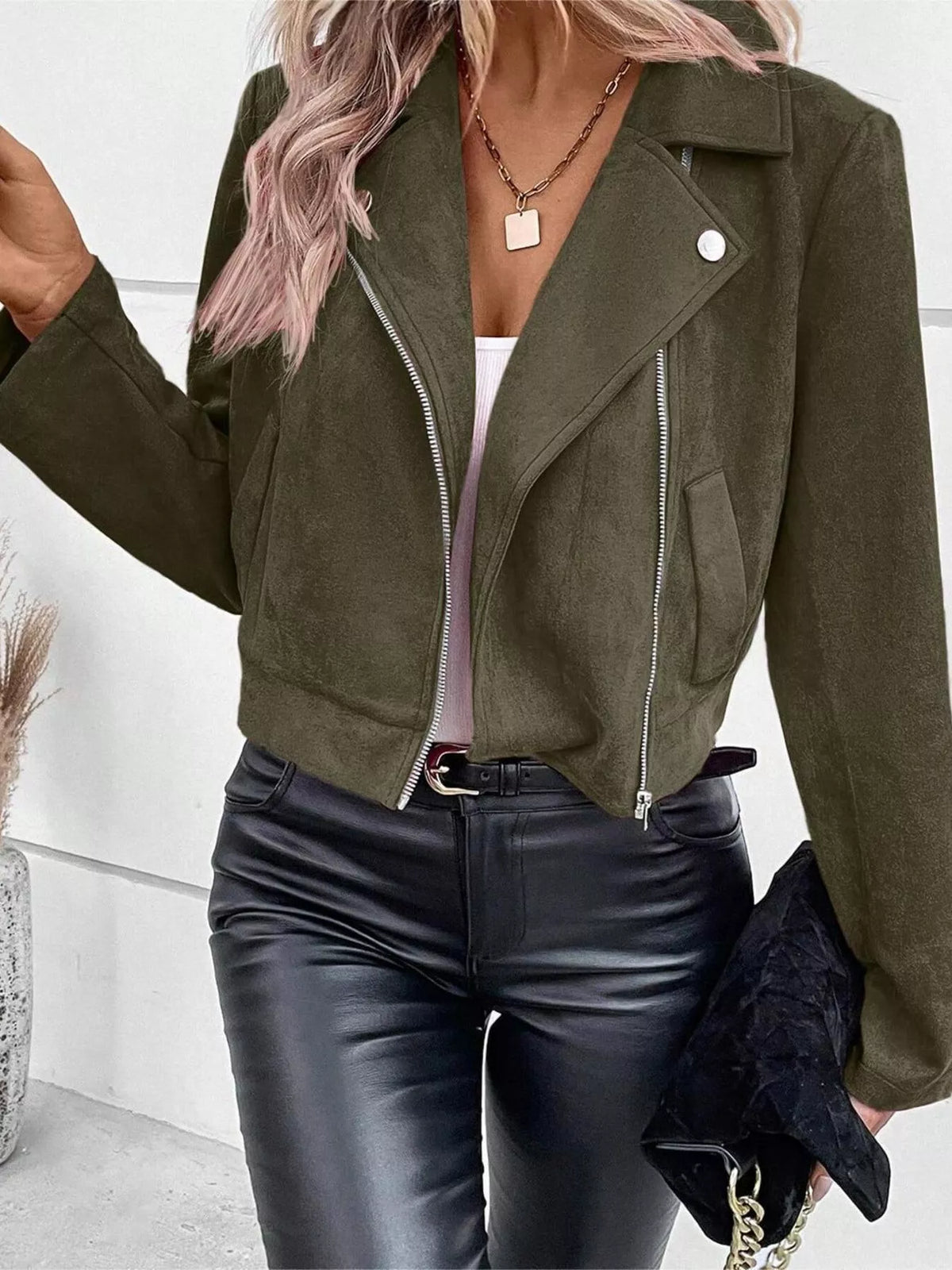 Zip Up Moto Jacket, view 11