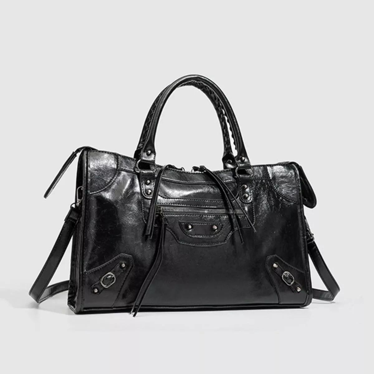 PU Leather Handbag with Top Handle