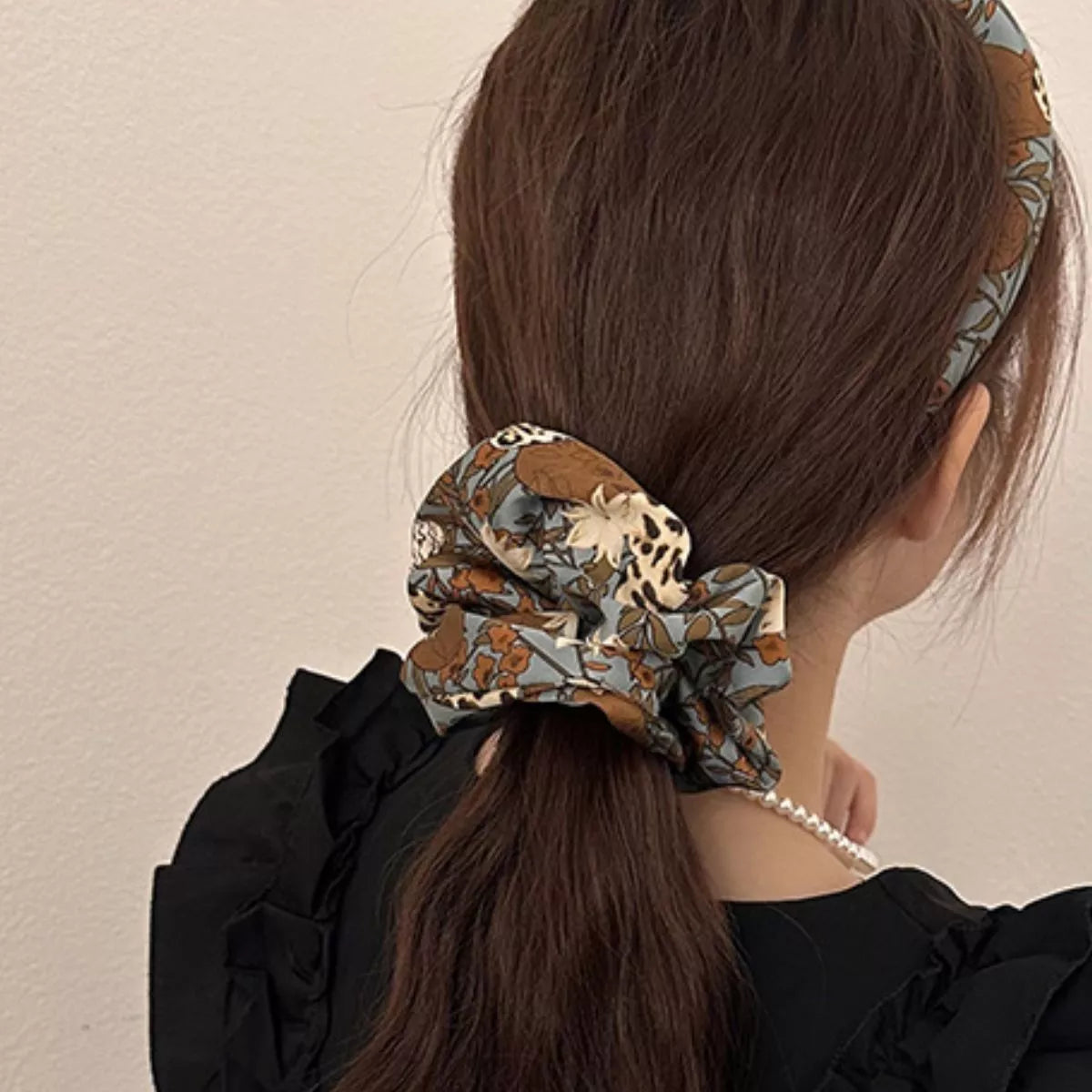 3-Piece Floral Print Hair Scrunchies Set - Lilixa.store